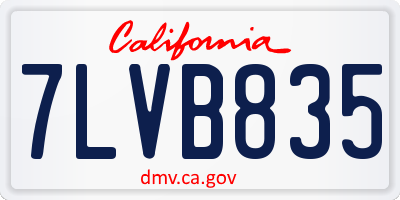 CA license plate 7LVB835