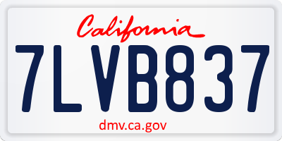 CA license plate 7LVB837