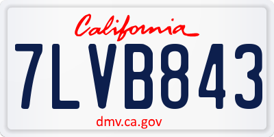 CA license plate 7LVB843