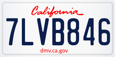 CA license plate 7LVB846