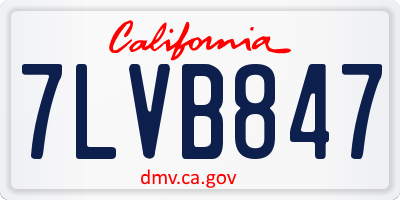 CA license plate 7LVB847