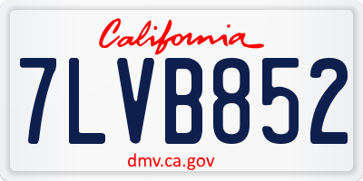 CA license plate 7LVB852
