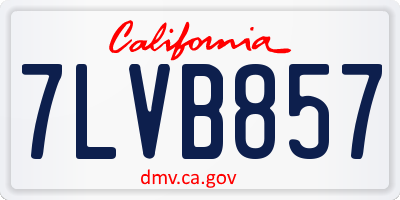 CA license plate 7LVB857