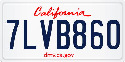 CA license plate 7LVB860