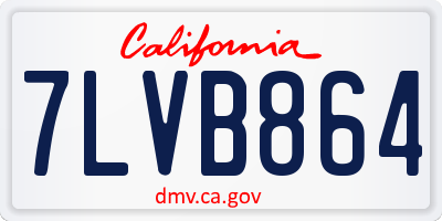 CA license plate 7LVB864