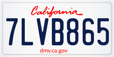 CA license plate 7LVB865