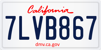 CA license plate 7LVB867