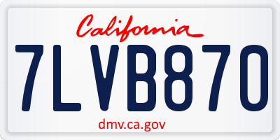 CA license plate 7LVB870