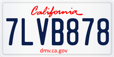 CA license plate 7LVB878