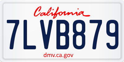 CA license plate 7LVB879