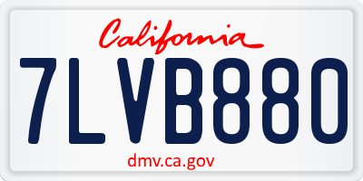 CA license plate 7LVB880