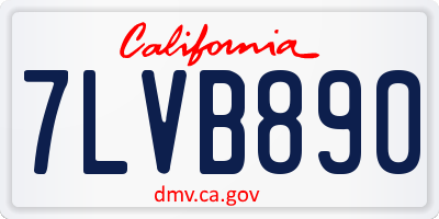 CA license plate 7LVB890