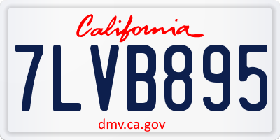 CA license plate 7LVB895