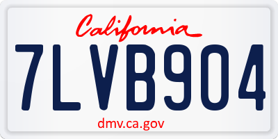 CA license plate 7LVB904