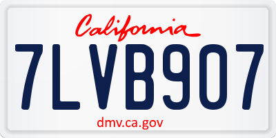 CA license plate 7LVB907