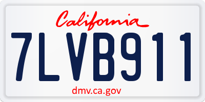 CA license plate 7LVB911