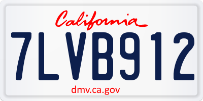 CA license plate 7LVB912