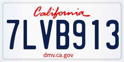 CA license plate 7LVB913