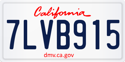 CA license plate 7LVB915