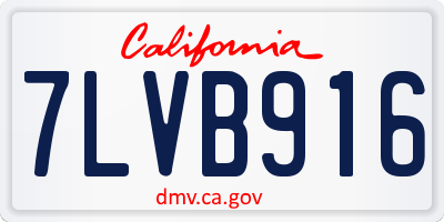 CA license plate 7LVB916