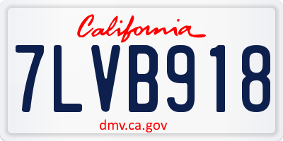 CA license plate 7LVB918