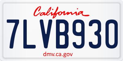 CA license plate 7LVB930