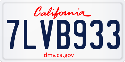 CA license plate 7LVB933