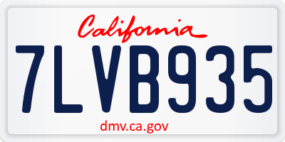 CA license plate 7LVB935