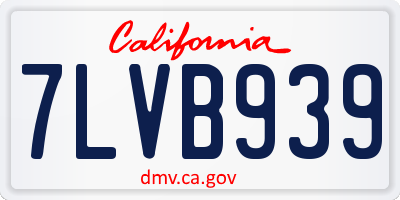 CA license plate 7LVB939