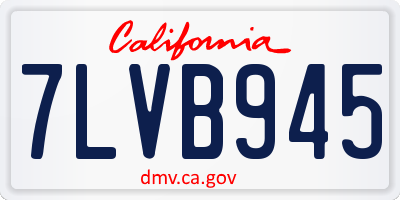 CA license plate 7LVB945