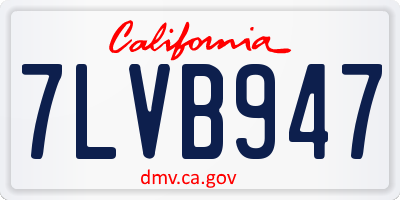CA license plate 7LVB947