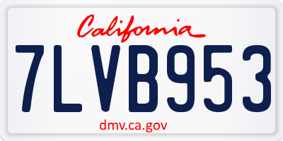 CA license plate 7LVB953