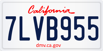 CA license plate 7LVB955