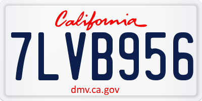 CA license plate 7LVB956