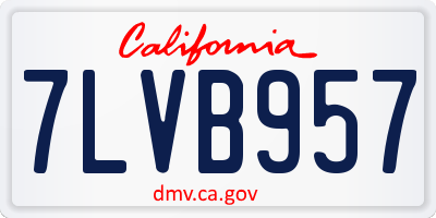 CA license plate 7LVB957