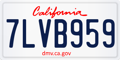CA license plate 7LVB959