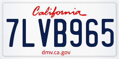 CA license plate 7LVB965