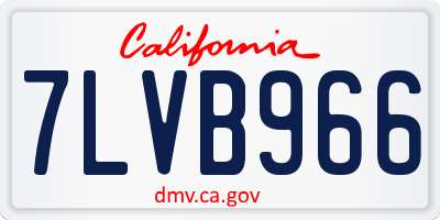 CA license plate 7LVB966
