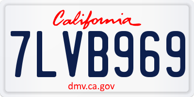 CA license plate 7LVB969