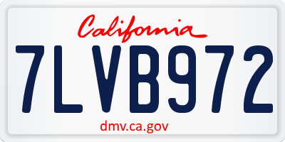 CA license plate 7LVB972
