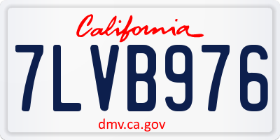 CA license plate 7LVB976