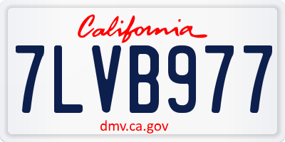 CA license plate 7LVB977