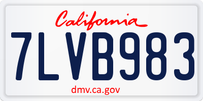 CA license plate 7LVB983