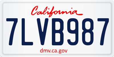 CA license plate 7LVB987