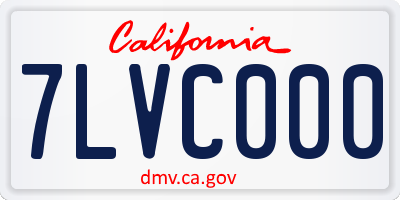 CA license plate 7LVC000