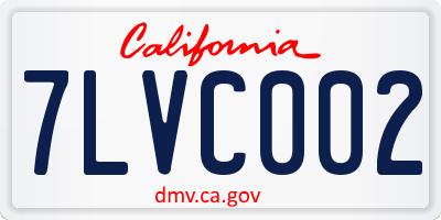 CA license plate 7LVC002