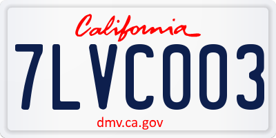 CA license plate 7LVC003