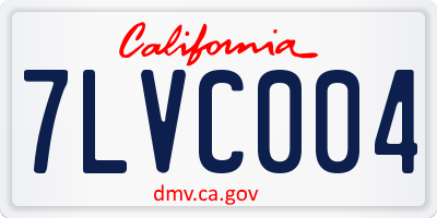 CA license plate 7LVC004