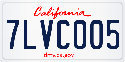 CA license plate 7LVC005