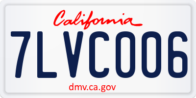 CA license plate 7LVC006